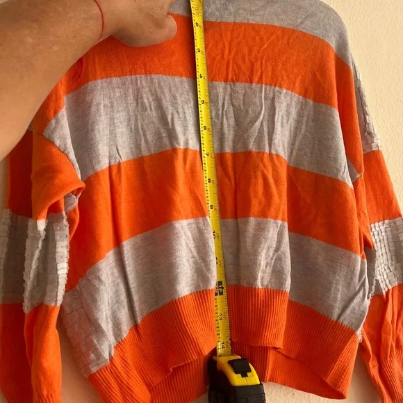 Autumn Cashmere Orange Silver Sequins V-Neck Sweater Kids Size 8 T / 7T - Picture 8 of 9